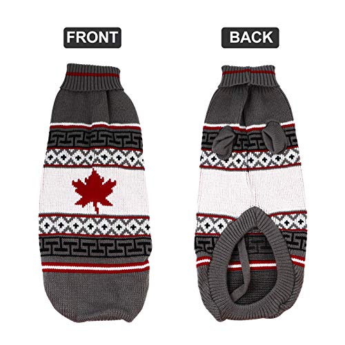 POPETPOP Fantasia de Natal Do Animal de EstimaÃ§Ã£o ImpressÃ£o de Folha de Bordo SuÃ©ter de Cachorro