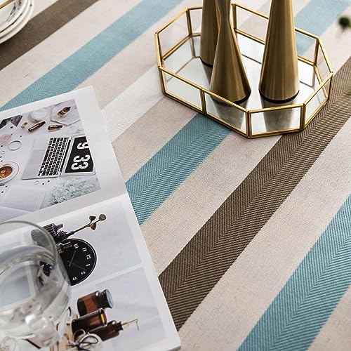Nappe de Table Carrée Tricolore pour Décoration de Table Basse et Repas - 5