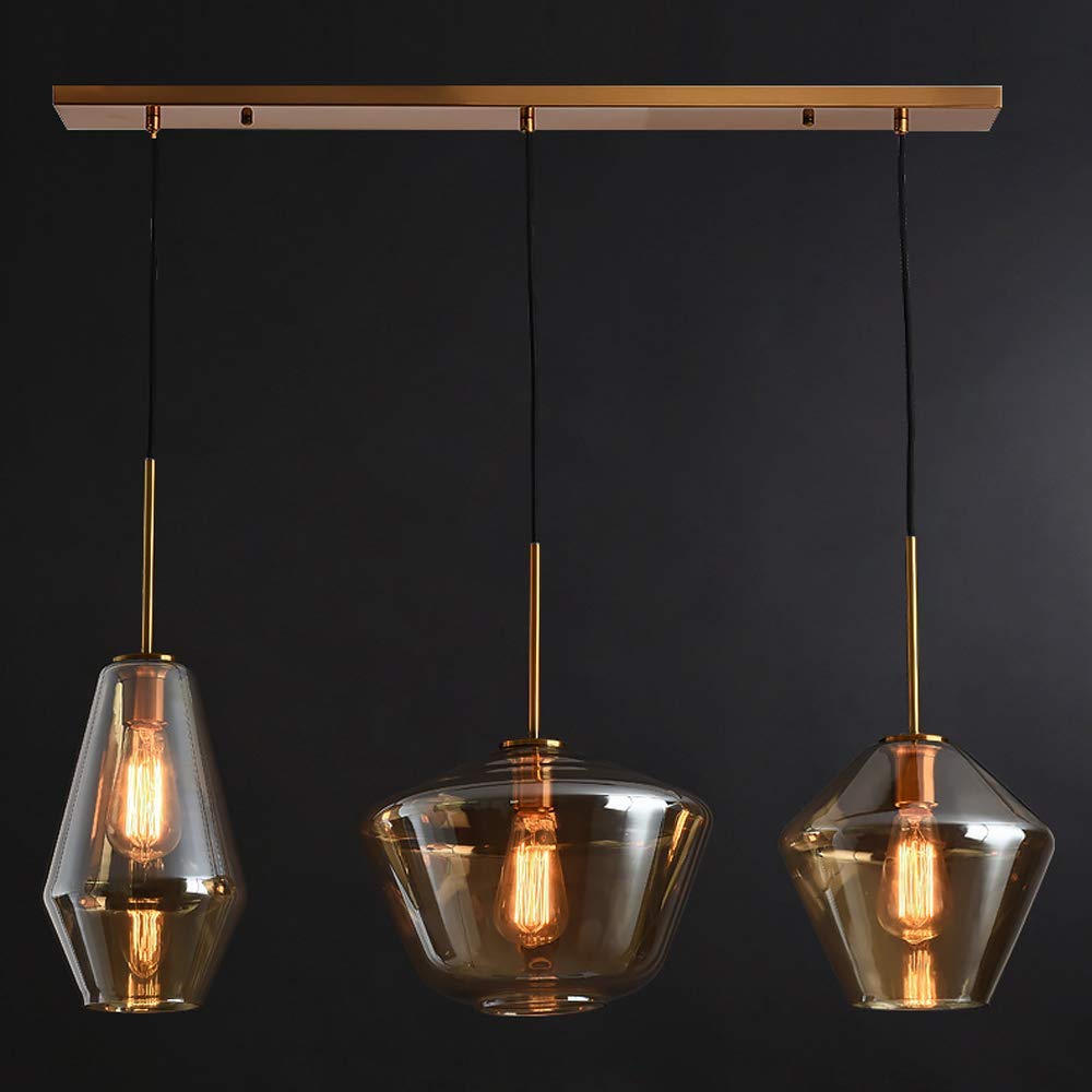 LYMSXAZOU Nordic 3Light LED Pendant Lamp E27 Base Ceiling Hanging Light Fixture for Dining Room Kitchen Island Modern Chandelier Home Decor Lighting