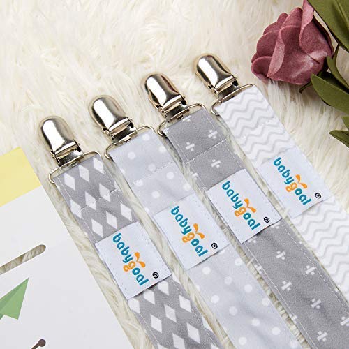 Babygoal Baby Pacifier Clips With Pacifier Case, 4 Pack Pacifer Holder For Girls And Boys Fits For All Pacifier Styles, Baby Toys And Baby Gift 4Mp07-Hz #TOP1