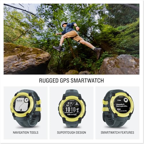 Image of Garmin Instinct E 40mm, Rugged Outdoor GPS Smartwatch, 24 /7 Health Monitoring, Wrist-Based Heart Rate, Up to 16 Days of Battery Life, Electric Lime /Twilight