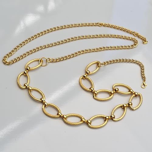 Cinto Corrente Atemporal E Elegante Inspirado Na Moda Paris (Dourado, 110 CM)