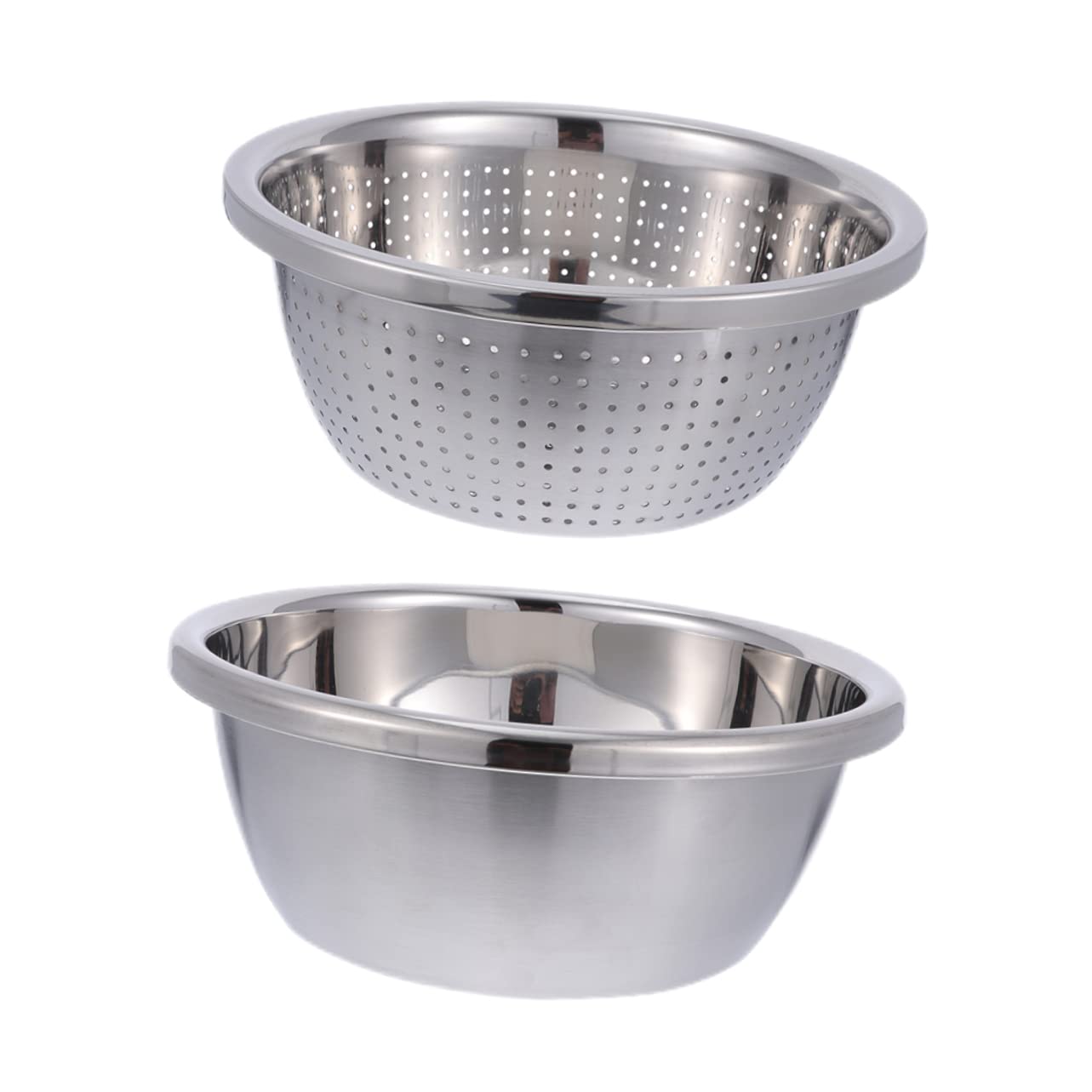 Gatuida Scolapasta Set 1 in Acciaio Inossidabile a Doppio Strato Design a Fori Fini Ciotola Multifunzione per Frutta e Verdura per Cucina Indoor e Outdoor