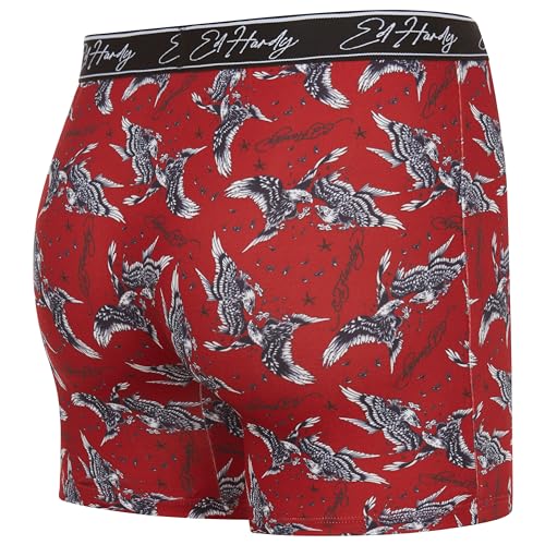 ED HARDY Mens Boxer Briefs Active Stretch Breathable Underwear, Comfortable Gym Boxer Briefs Multipack