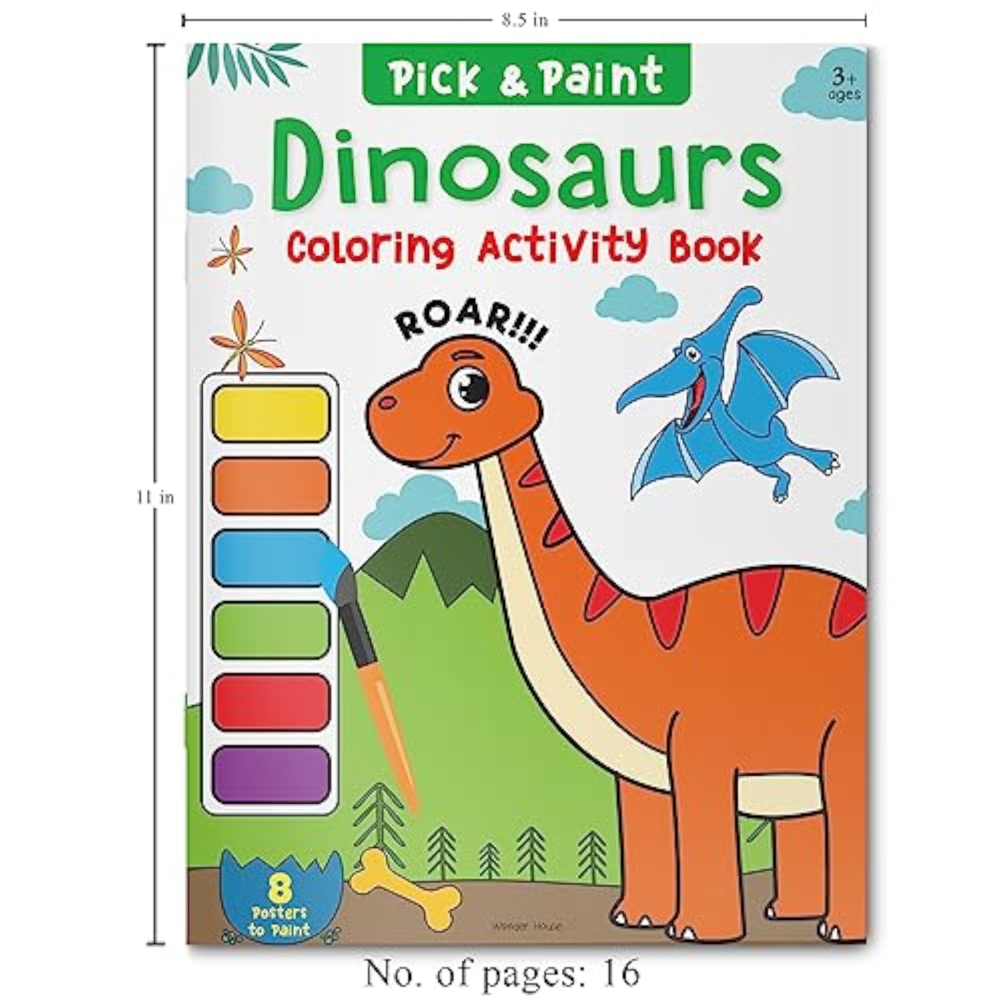 Pick and Paint Coloring Activity Book For Kids: Dinosaurs