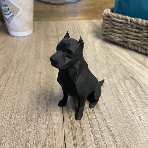 Figurita Pitbull Geométrica 4" Negra miniatura 4