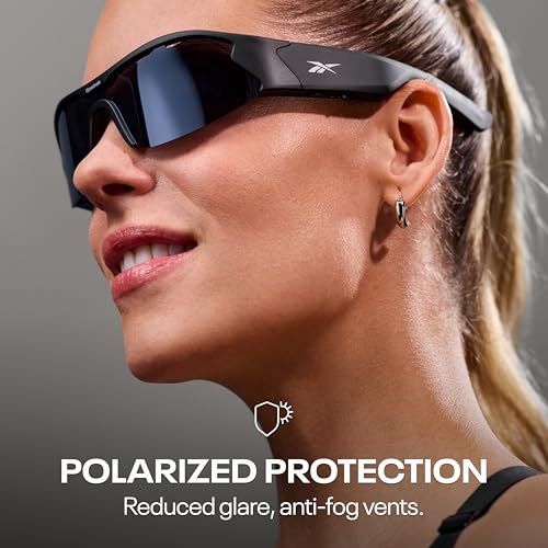 Image of Reebok Octane Smart Audio Sunglasses Powered by Lucyd | Silver Mirror Polarized Lens | HiFi Bluetooth Active Eyewear