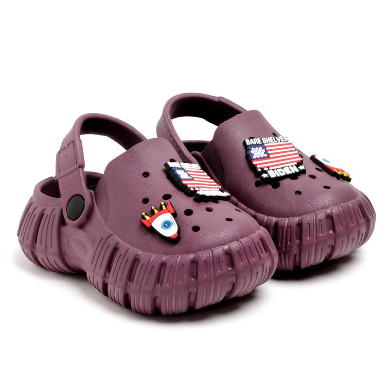 Image of Unisex Kids Clogs Soft Anti Skid Mules Sandals with Adjustable Back Strap Indoor & Outdoor Slipper for Boys & Girls Everyday Use Waterproof Jibbex Slides