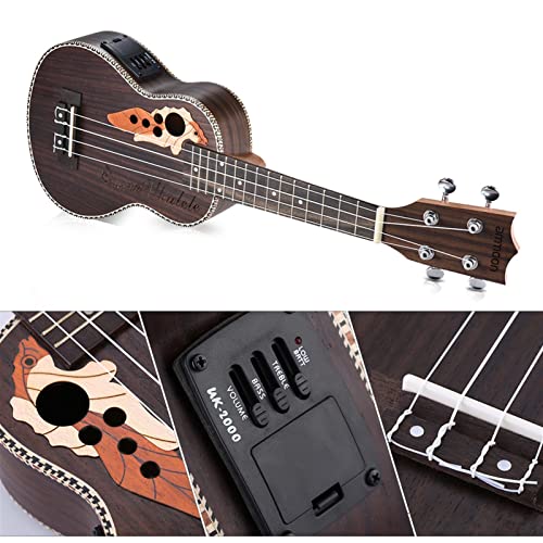 Ukulele Ukulele Spruce 21″ Ukulele15 Fret 4 Strings Guitar Mini with Built-in EQ Pickup Stringed Musical Instrument Guitar (Color : Brown Size : 21 inches) (Chocolate 21 inches) - Les Beatles, Paul McCartney, John Lennon, RIngo Starr, George Harrison Ukulele Ukulele Spruce 21" Ukulele15 Fret 4 Strings Guitar Mini with Built-in EQ Pickup Stringed Musical Instrument Guitar (Color : Brown Size : 21 inches) (Chocolate 21 inches) – Image 3