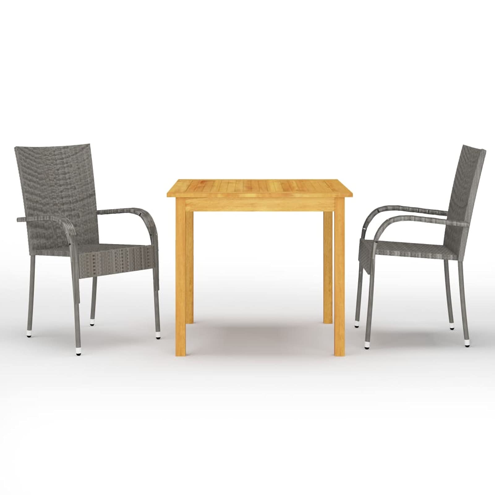 Ensemble de meubles de salle à manger pour jardin gris table et chaises