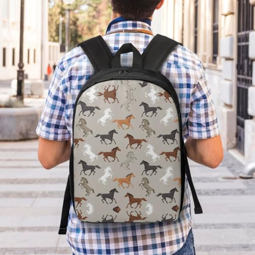 Mochila para laptop unisex negra que alivia el peso diario con un diseño informal 7