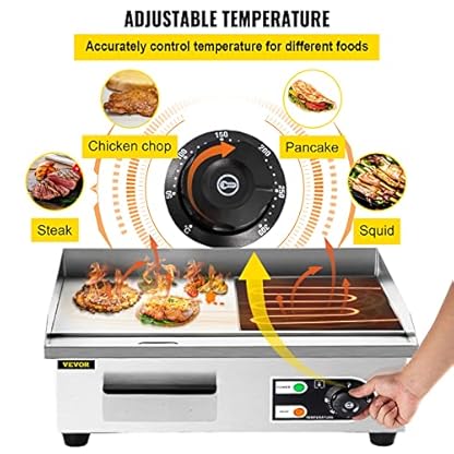 VEVOR Elektrogrill, 3000W, Kontaktgrill, K?chengrill, Tischgrill, 550 x 350 mm,mit thermostatischen Steuerung… – Bild 5