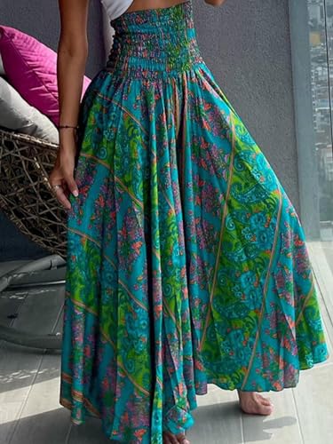 Women's Pencil Skirt 2024 Casual Floral Print A-Line Midi Summer Wardrobe, Type 19 (XL)4