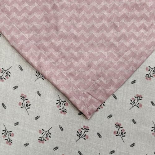 Image of Florida Reversible Cotton Dohar - Single Size (220x160 cm, 90 GSM, Mauve Floral Pattern), Soft & Lightweight Blanket for All Seasons, Breathable & Skin‑Friendly Fabric