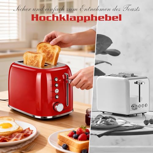 Aigostar Toaster 2 Scheiben, 4 cm extra breite Toastschlitze, 4 Funktionen – Ansicht 4