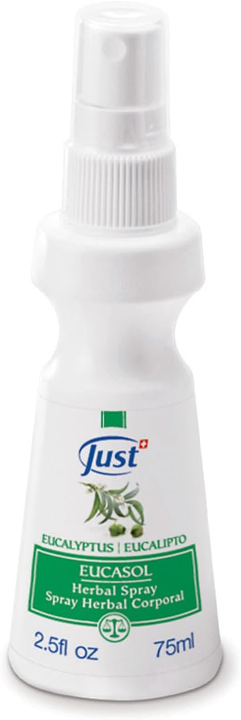 SwissJust Eucalyptus Spray 75ml. Enriched With Eucalyptus Essential Oil. Alternative Room, Pillow Or Fabric Spray