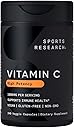 Sports Research High Potency Vitamin C Supplement - Vegan Veggie Capsules for Antioxidant Activity & Immune Support - Non-GMO Verified & Gluten Free - Ascorbic Acid Vitamin C 1000mg, 240 Count