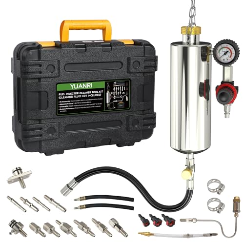 YUANRI Fuel Injector Cleaner Kit Non-dismantle Automotive Fuel System Cleaning Kit 1000ML 150PSI Fuel Injector Cleaning Kit for Gasoline Car Intake Valve/Throttle Body/Catalytic Converter Cleaning