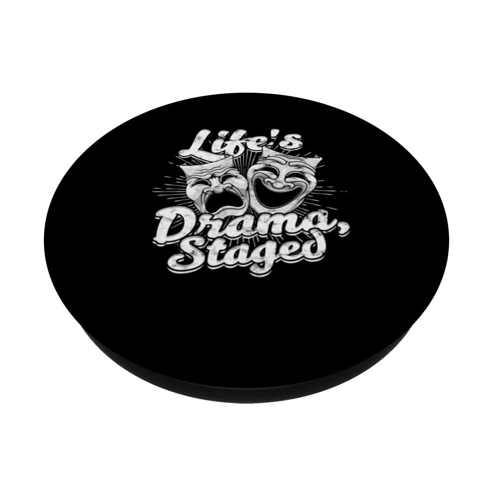 Life's drama staged Director Playwright Drama Teacher PopSockets Swappable PopGrip, Black - Image 2