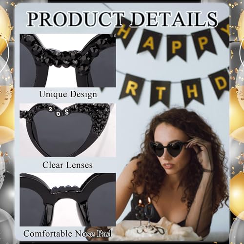 Rip 20s Birthday Glasses for Funny 30th Birthday Decorations, Black 30th Birthday Sunglasses for 30th Birthday Party Supplies Decor Dress Outfit for Women, Happy 30th Birthday Decorations4