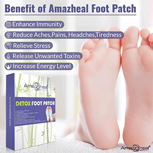 Image of AMAZHEAL Foot Pad, Foot Patch to Remove Body Toxins - for Stress Relief Sleep, Improves Circulation & Metabolism, Herbal Ingredient Foot Patches for Men & Women, 20 Pieces (Pack of 5)