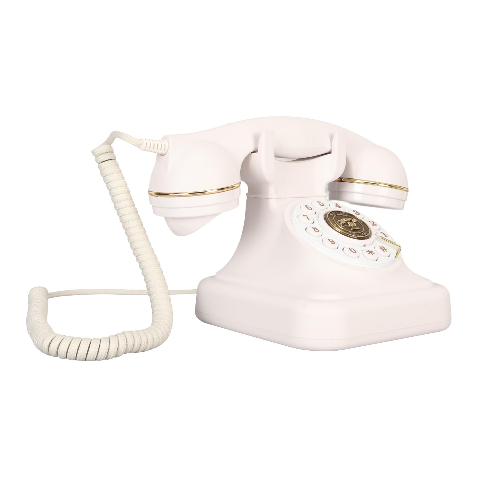 Telefono Fisso Retrò con Quadrante, Vintage con Cavo, Pulsanti Extra Grandi, Design Nostalgia per Tavolo
