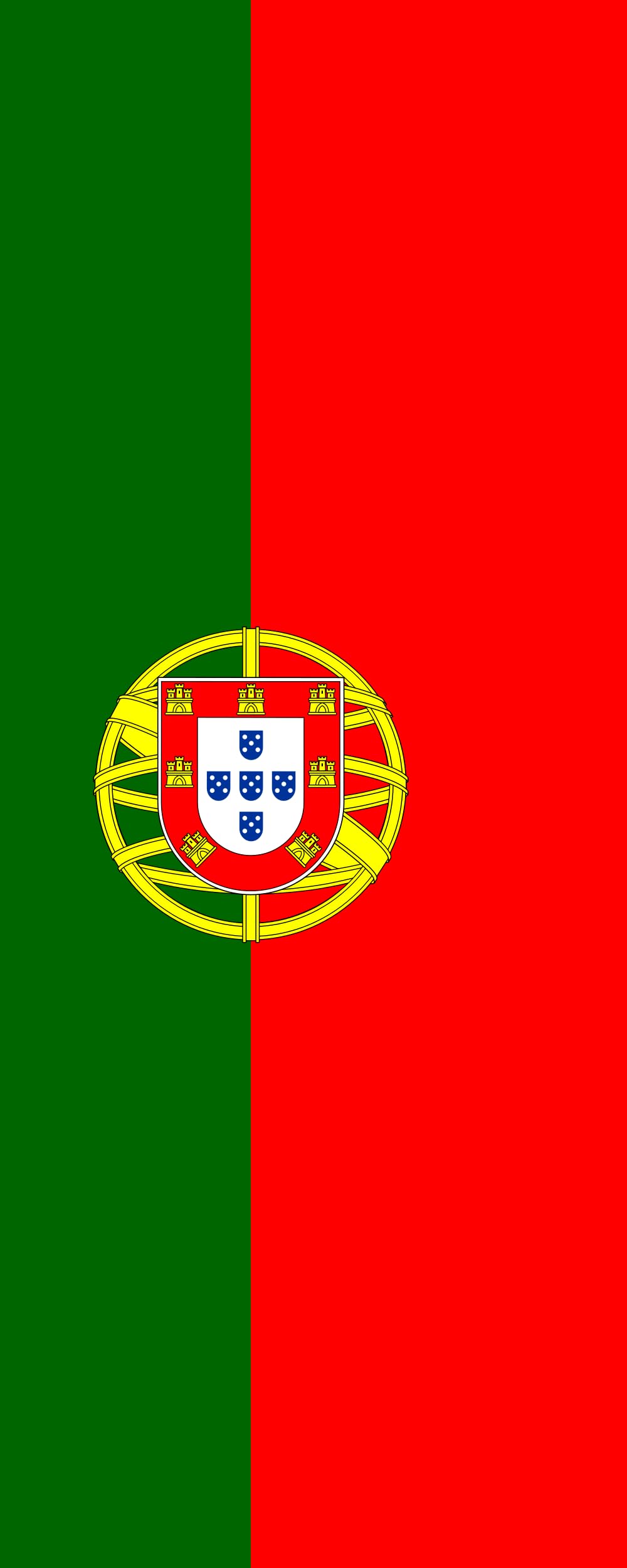 Drapeau Portugal vertical 300x120cm pour mât de pavillon de 3.5m²
