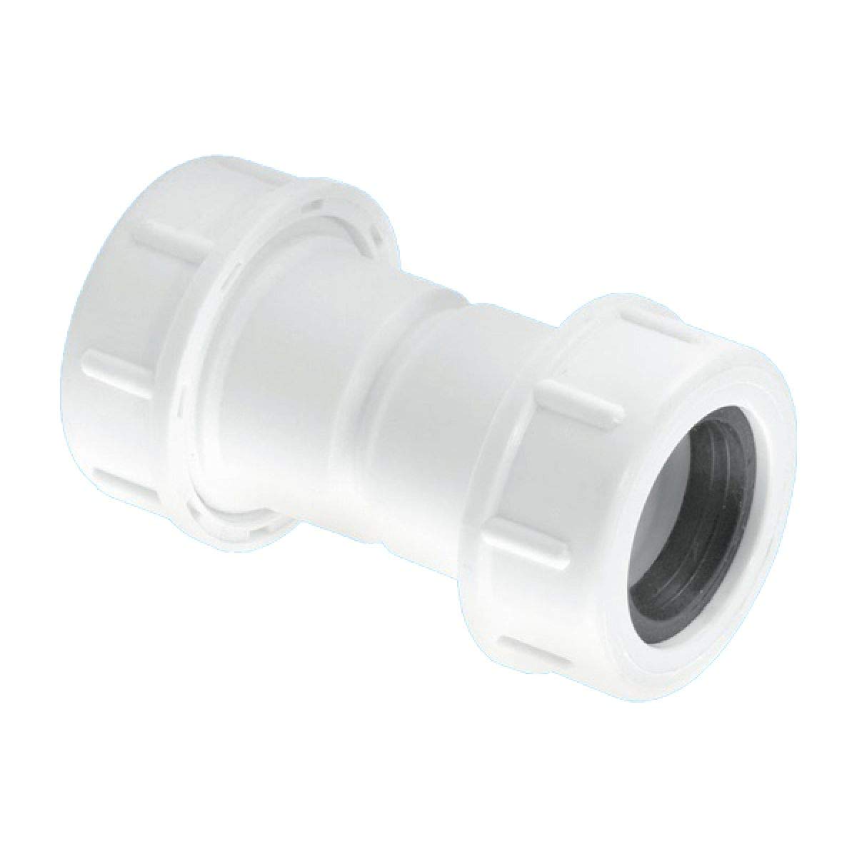 Mcalpine R1m Overflow Universal Compression Straight Connector 19/23Mm In White