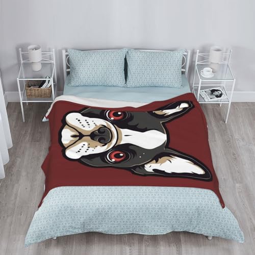 Couverture Boston Terrier plaid flanelle cadeau canapé - 5