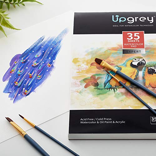 UPGREY Watercolor Paper Pads 35 Sheets Painting Paper 9\"x12\" Sketch Pads Drawing Paper Acid Free Sketchbook Watercolor Journal Cold-Pressed Double Sided for Wet & Dry Media (140lb/300gsm) Pack of 1 - Thumbnail 2