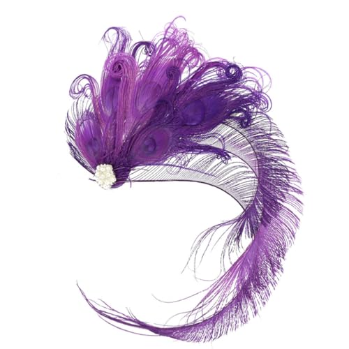 KAILIKETIY Barrette de Mariée Accessoire Élégant Délicate en Plumage Pourpre Strass, Prise et Facile à Clipser pour Cheveux de Mariée ou Demoiselle...