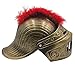 LOOYAR Medieval Knight Soldier Warrior Costume Helmet Hat Sallet with Red Plume and Folding Face Mask for Battle Play Halloween Cosplay LARP