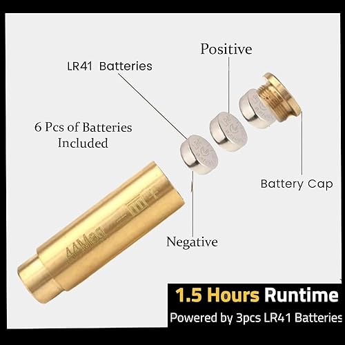 Miniatura 6 de GOTICAL - .44 Magnum Boresight con láser rojo, reduce el desperdicio de cartuchos y carcasas, paquete de baterías, estuche de transporte, confiable