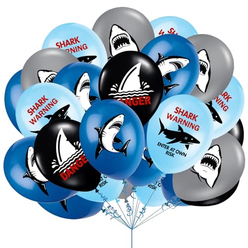 40 PCS Shark Birthday Balloons Shark Party Balloons Shark Birthday