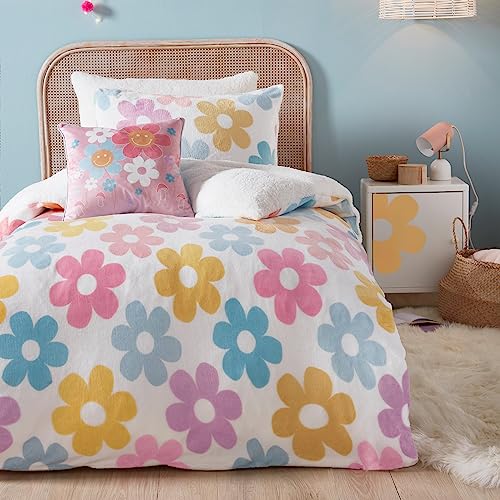 Bedlam - Housse de couette fleurie - 200 x 200 cm - 2 taies d'oreiller - Réversible - Literie douce et douillette pour filles - Housse de couette florale -...