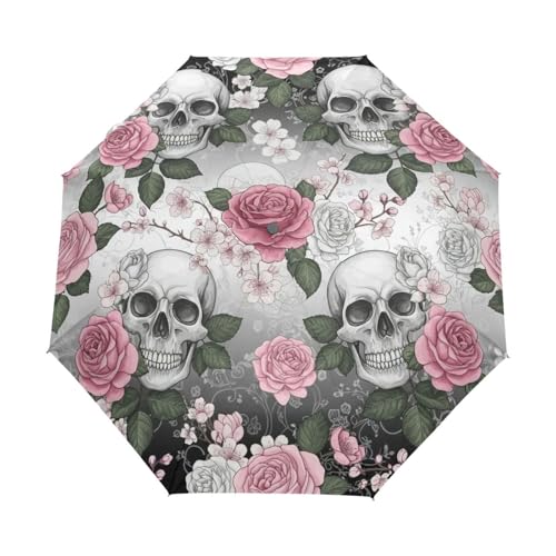 Parapluie compact GAIREG automatique pour homme et femme motif roses