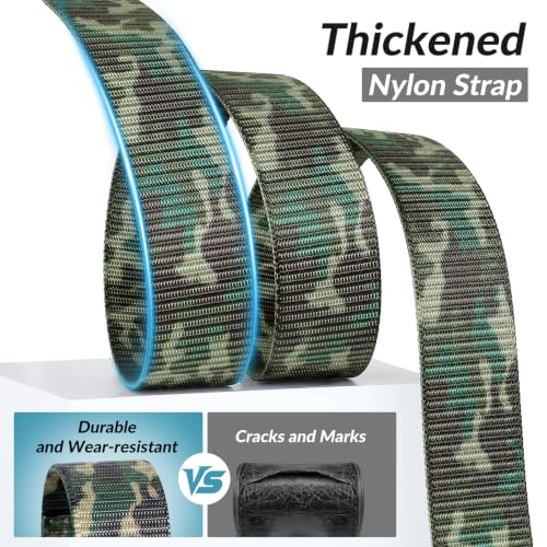 Image of JASGOOD 2 Pack Nylon Web Belt Outdoor Military Men's Metal Free Belt with TSA Plastic Buckle