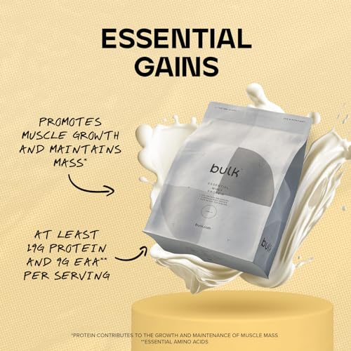 Bulk Essential Whey Protein Powder Shake, Vanilla, 1 kg, 28 Servings