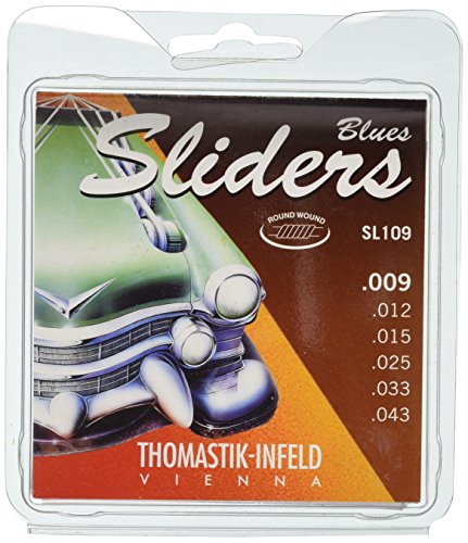 Thomastik-Infeld SL109 Electric Guitar Strings, Sliders Blues 6 String Set with Round Wound Nickel E, B, G, D, A, E Set