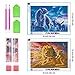 Ginfonr 2 Pack 5D Diamond Art Painting Tigers & Lions Full Drill by Number Kits, Craft Rhinestone King of Polar Regions & Oasis Paint with Diamonds Set Animal Arts Decorations (12x16inch)