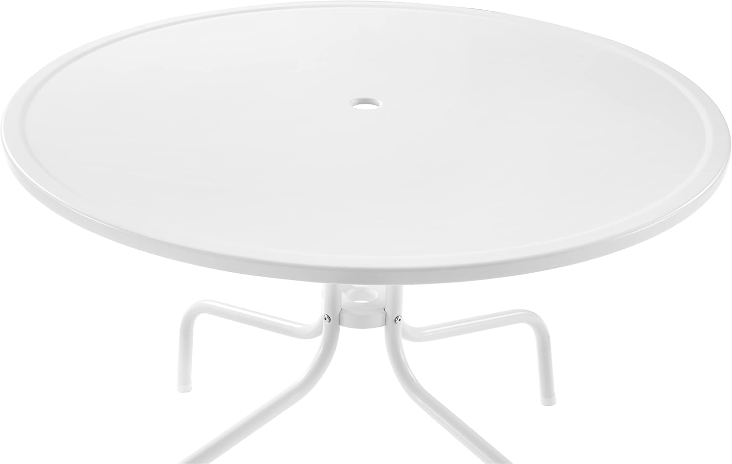 Crosley Furniture Bates 5-Piece Outdoor Dining Set for 4, Retro Metal Round Patio Table and Chairs for Deck, Turquoise Gloss