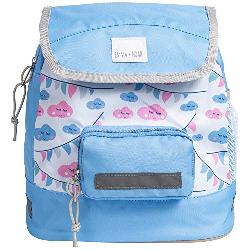 Emma & Noah Sac à Dos Petite Baleine pour Enfant, 2-6 Ans, imperméable, avec réflecteurs, Ceinture pectorale, Sac à Dos pour bébé/Enfant/Tout-Petit, école Maternelle (Nuage)