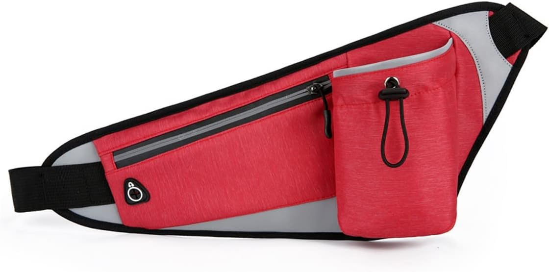 Fanny Pack Water Bottle Waist Bag Fitness Sports Outdoor Diagonal Waist Bag Portable Running Waist Bags (Red)