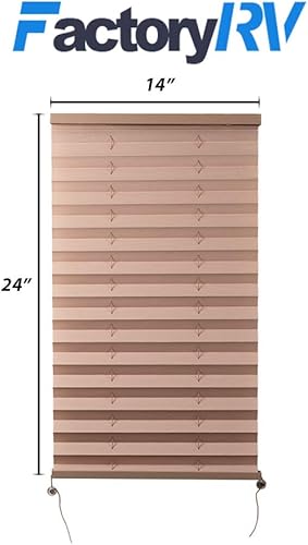 Miniatura 2 de Persianas plisadas, color capuchino, para privacidad y protección solar para caravana, cámper, autobús