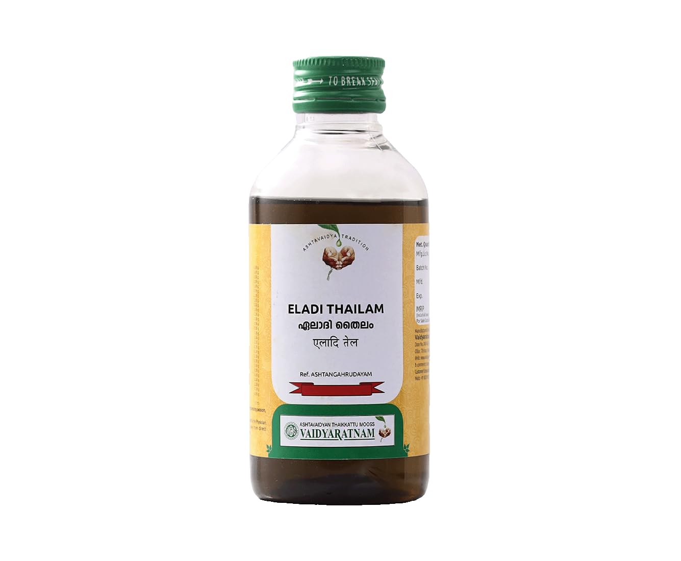 Ayurvedic Eladi Thailam Por Vaidyaratnam Oushadhasala 200ml
