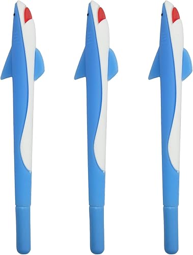 Bolígrafo de tinta de gel de tiburón azul de dibujos animados de tacto suave al tacto, lindos bolígrafos de escritura de papelería para la escuela,