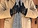 isotoner Women's Spandex Shortie Touchscreen Gloves - Waterproof Winter Gloves - Chic Chevron Design - Ideal for Driving and Daily Use, Black, One Size