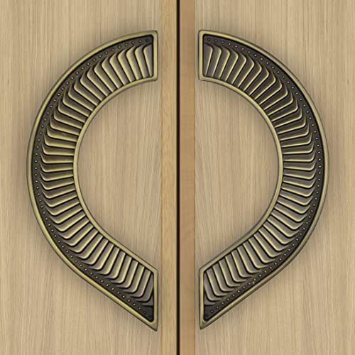 Image of Plantex Heavy Duty 8-Inch Round Shape Main Door Handle - Pull Push Handle for Home Decor - Pack of 1 (321-Brass Antique Finish) - 3 Years Warranty