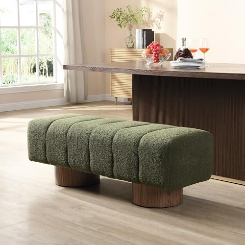 Christopher Knight Home Manila 50' Boucle Fabric Dining Bench, Rectangular Upholstery Ottoman Bench...
