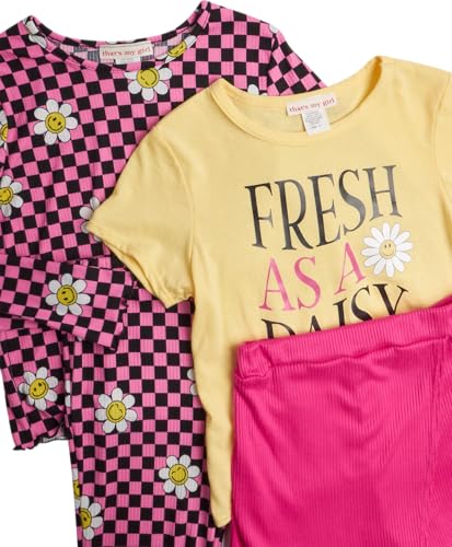 Image of that's my girl Girls Leggings Set - 4 Piece Mix and Match Flare Leggings, Short and Long Sleeve T-Shirt, Skort : Made in USA